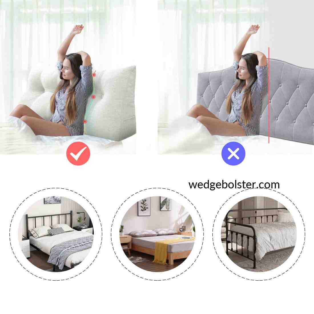  Long Headboard Pillow Day Bed Back Support Queen Triangle  Headboard Pillow Solid Color Reading Pillow Triangular Cushion for Sit Up  Sofa Bed Sofa Back Cushion (Color : Beige, Size : Cal